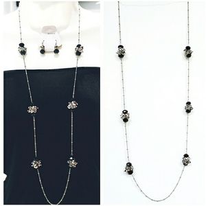 NEW Sparkly Bead Cluster Necklace & Earrings Set